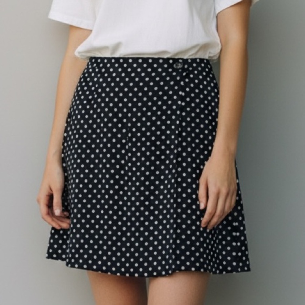 Vintage 90s Polkadot Skort Size Medium Navy White Northern Traditions